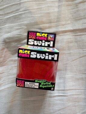 Nee Doh Nice Cube Swirl Kids Squishy Toy - Orange and pink